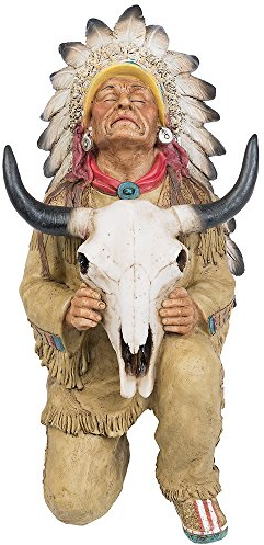 AGS Indianer Häuptling Buffalo Skull Western Wilder Westen Wildwest Deko Figur Indian Warrior