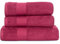 Heim24h - Handtuch-Set 3-teilig, 1 Badetücher, 70 x 140 cm, 2 Handtücher, 50 x 100 cm, Bordeaux, weich, saugfähig und schnell trocknend, 100% Baumwolle, 550 g/m², Oeko-TEX® Zertifiziert