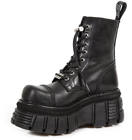 New Rock Donna New Mili Pelle Black Stivali 40 EU