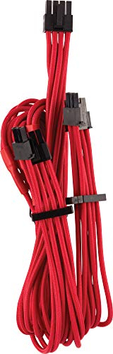 Corsair Câbles PCIe (connecteur double) type 4 Gen 4 à gainage individuel Premium - Rouge