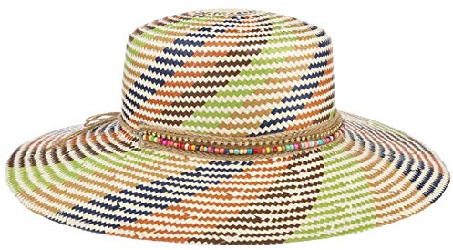 Lipodo Chapeau en Paille Jalaja Colour Femme - Made in Italy de Soleil Capeline Plage Été Printemps-été - Taille Unique Multicolore