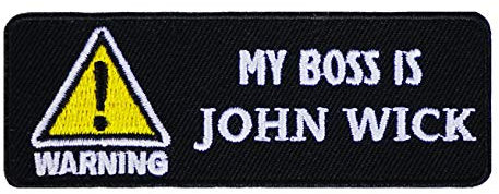 Alcatraz Psycho Ward Gefangener Aufnäher zum Aufbügeln, lustig, Dekoration, Kostüm, Gefängnis, Polizei, Jacke, Jeans, Death Biker, Logo, Halloween, Cosplay Schwarz+Gelb - My Boss (Iron on)