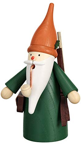 Seiffener Volkskunst | Räuchermännchen Erzgebirge Wichtel | 16 cm | erzgebirgische Holzkunst Weihnachten | 12325 | Jägerwichtel