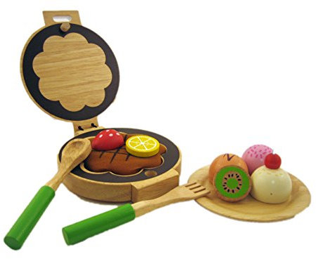 Waffeleisen mit Zubehör aus Holz, Kinderküchenzubehör