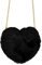 shoperama Herz Kunstfell Handtasche 20x25cm Plüsch Tasche Party Schultertasche Karneval, Farbe:Schwarz