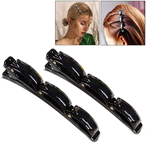 2 Stück Haarspangen Doppelknall Frisur Haarnadel Clips Haarreif mit Klammern für Damen Mädchen Frauen,Stirnband Haarbänder Haarspangen Clips Doppelknall Haarklemmen Haarclips Hairdressing Clips