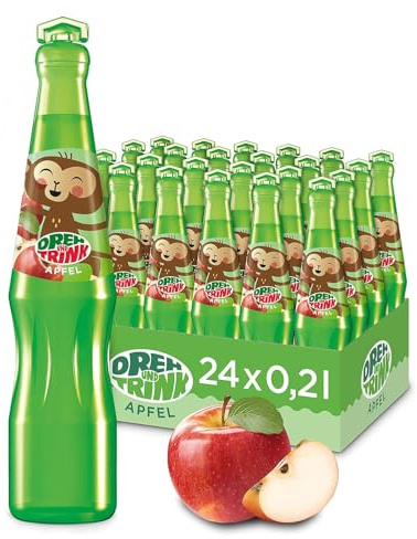 Dreh und Trink Apfel | Kult-Kindergetränk mit Drehverschluss (24 x 200ml) | Ohne Farbstoffe & Süßstoffe | Reinstes Gebirgsquellwasser aus Österreich | Spielerischer Trinkgenuss