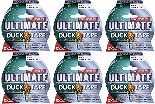 Duck Tape 232160.6 Ultimate Lot de 6 rubans adhésifs en tissu Blanc 50 mm x 25 m