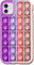 Pop It Silicone Hülle für iPhone 11 | 6.1 Inch Mobile Phone Case Fidget Protection Cute Funny Fashion Schutzhülle | Fun Design iPhone 11 Cover for Children Girls Boys (Lilac Rainbow)