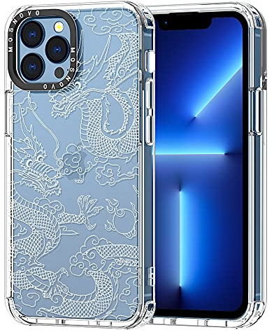 MOSNOVO Coque pour iPhone 13 Pro Max - Housse Fine Transparente Antichoc en TPU + PC [Protection Contre Les Chutes de 2 m/Anti-Pelage] - Dragon Blanc