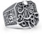 Cloyo Silber Siegelring Herren Edelstahl Schwarz mit Octopus Vintage Punk Ring Freundschaftsring Größe 54 (17.2)