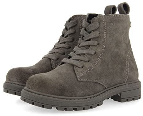 Stivaletti grigi scamosciati, con lacci per bimba e bimbo aldrans