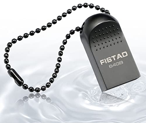 USB Drives 64GB Memory Stick 64 GB Mini Pen Drive 64GB Metal USB Flash Drive Waterproof USB Key 64 GB for PC Laptop Computers Tablet etc (Black)