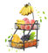 Bomclap Cesta de frutas de 2 niveles con soporte para plátano (negro)