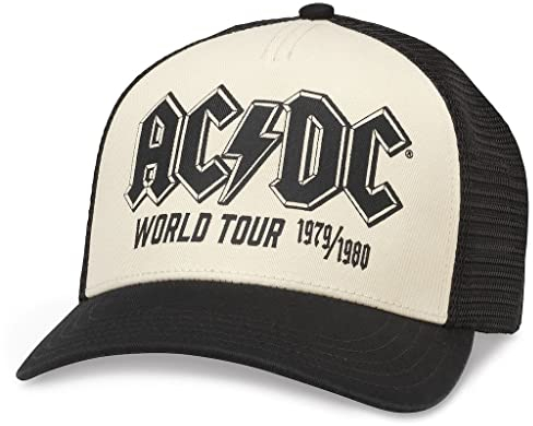 AMERICAN NEEDLE ACDC Roscoe Baseballmütze, verstellbar, Snapback, Sinclair (Schwarz/Elfenbein), Einheitsgröße
