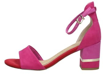 MARCO TOZZI Damen Sandalen mit Absatz mit Verstellbarem Riemen Vegan, Rosa (Pink Comb), 38 EU