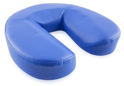 QUIRUMED Cuscino facciale, a forma di ferro di cavallo, 29 x 27 x 7 cm, colore blu, imbottitura in schiuma, per Yoga, per Fitness, per Massaggio