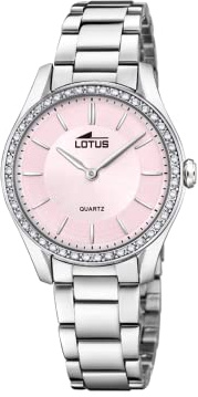 Lotus Damenuhr Analog aus Edelstahl 316l Silberfarben | Quarzwerk, Widerstandsfähiges Mineralglas, Wasserdicht 5 ATM 18796/2, Trendy