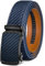 BULLIANT Gürtel Herren, Gürtel Ratsche Ledergürtel Automatikschließe für Herren Anzug Business Kleidung,Breit 35mm,Größe Angepasst(Navy Blau-115cm/32-38 taille verstellbar)