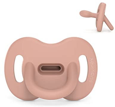 Suavinex, Sucette Tout Silicone, pour Bébé 6/18 Mois, Sucette avec Tétine Symétrique SX Pro, Réversible, Super Douce et Souple, Idéal pour Dormir. Colour Essence, Nude