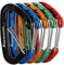 FresKaro 5Pezzi Moschettone Portachiavi, Moschettoni Alluminio Ultralight, Forte 15kN 1529kg, Rapido Sgancio Grande Gancio per Borse, Zaino, Camp, Guinzaglio Cane, Altalena, Amaca, 8cm 21g, Arcobaleno
