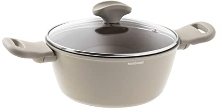 SAMBONET Silver Force Casseruola Alta 2 Manici Antiaderente 24cm Alluminio