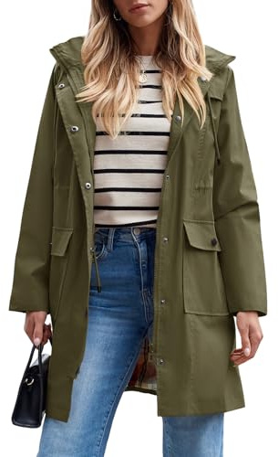 SaphiRose PONCHO Veste de Pluie Longue pour Femme Manteau à Capuche Coupe-Vent Imperméable d'Extérieur