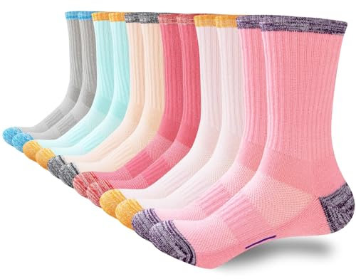 inaWarm Wandersocken Damen 39-42 35-38, Socken Damen Sportsocken Atmungsaktive Gepolsterte Thermische Baumwolle Laufsocken，Outdoor Anti-Blasen Dicke Multi Performance Athletic 6 Paar