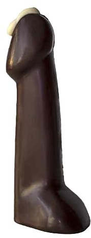 Lutscher mit witzigen Motiven aus Zucker oder Schokolade - Scherzartikel JGA Fun Lollipop Penis Lolli Vagina Lolly (Schoko-Penis Dunkel)