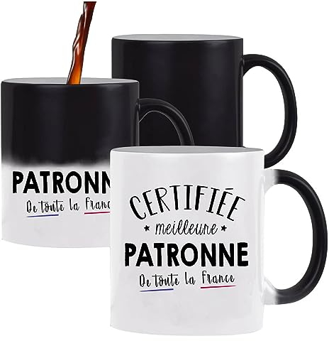 Planetee Tasse Magique Certifiée meilleure Patronne | Mug qui change couleur avec la chaleur idée cadeau originale