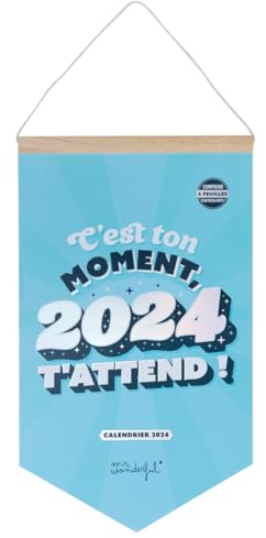 Mr.Wonderful - Wandkalender 2024 - Das ist deine Zeit, 2024 wartet auf dich! 42,4 x 1,2 x 24 (französische Version)