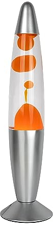 GIFTMARKET Lampe à lave orange. Lampe de chevet avec 2 ampoules incluses. Cadeau amusant pour les adolescents. Lampe rétro de 34 x 8,5 cm