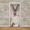 Türfolie Selbstklebend Beige Tier Hirsch Türtapete PVC Türposter Tapete Abnehmbar Türaufkleber Abziehen und Aufkleben Klebefolie Möbel Wasserdichte Fototapete Türfolie 95x215cm