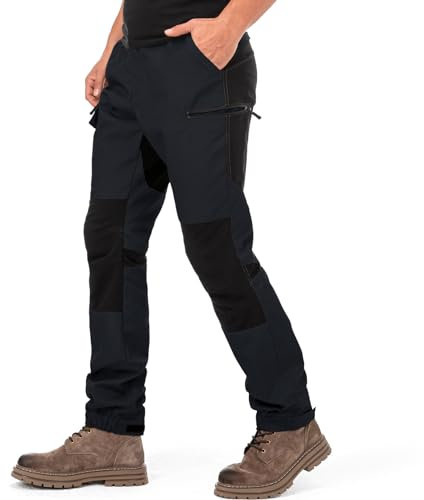 yeyity Wanderhose Herren Outdoor Hosen Robust Atmungsaktiv Langlebig Taktische Hose Arbeitshosen Männer zum Outdoor-Aktivitäten und Außenarbeiten(9925,Grau,L)