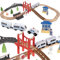 KRUZZEL Holzeisenbahn Batteriebetrieben Magneteisenbahn 37 Elemente Set 3,2 m 22646