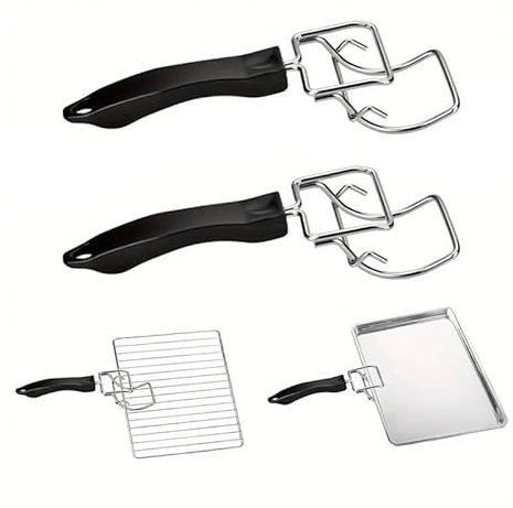 2PCS Oven Tray Extractor, Grills Clip, Toaster Oven Food Clip, Scald Resistant Clip, Durable Handle Tool, Oven Tray Handle, Common to Trays and Grills, Used to Quickly Remove