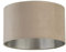 Stoffschirm rund für Hängelampe Samt Ø 38 cm E27 E14 in Taupe Silber gebürstet Modern Zylinder Lampenschirm für Pendelleuchte