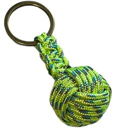 BLUECHOLON Llavero Bola Cordón o Cuero, Llavero Hombre Mujer Trenzado con forma de Bola. Llavero Coche Moto (Lima Multi Grande)