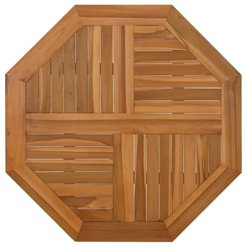 vidaXL Tischplatte, Holztischplatte Achteckig, Ersatztischplatte für Gartentisch Esstisch, Holzplatte Ersatzplatte, Massivholz Teak