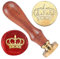 DELORIGIN Kronenwachsstempel 25 mm Abnehmbarer Stempelkopf Aus Messing Mit Holzgriff Retro Vintage Wachssiegelstempel Für Briefumschläge Einladungskarten Weinpakete Grußkarten Hochzeiten