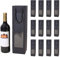 Bolsa de regalo de vino Kraft con ventana transparente de con asa, organizador de vino kraft para Navidad, boda, fiesta (negro)