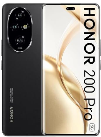 Honor 200 Pro - Smartphone 5G, 512 Go, Écran 6,78 Pouces, Batterie 5200 mAh, Triple Appareil Photo 50 MP, Noir