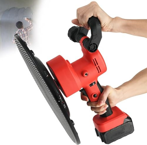 Ponceuse à béton électrique, polisseuse à béton portative avec vitesse réglable, polisseuse de lissage de mur 0-200 tr/min for usage commercial et domestique(2battery)