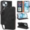 GOTOURED for iPhone 15 Phone Case Wallet, RFID Blocking 4 Card Slots, Wrist Strap, Kickstand, Magnetic Closure, Shockproof Protective Soft Leather Flip Cover (Black)