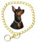 Chain Dog Choke Collars For Medium Dogs, Golden M Metal Slip Link Training Heavy Duty Dog Choker Collar Martingale Puppy Collars For XXS XS Small Medium Large Big XL Breed Dogs