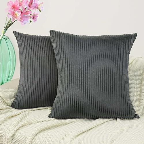 Amilian 2er Set Kissenbezug 50x50 cm - Bezüge für Sofakissen, Dekokissen, Zierkissen - Kissenhüllen 50 x 50 cm - Kissenhülle Nebelklang