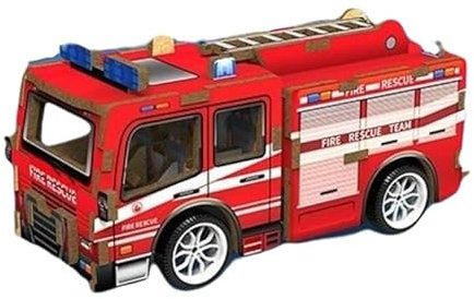 Holzpuzzle, 3D, Fahrzeuge, Holzpuzzle, mit Rücklauffunktion (Feuerwehr)