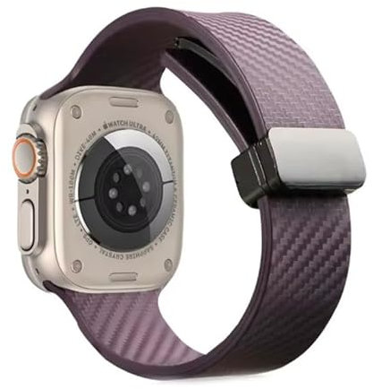 Compatible Correa Apple Watch Silicona para Apple SE Series 10 Ultra 2 40mm 44mm. Cierre mágnetico ajustable y válida para todos los modelos de Apple Watch (Purple, 42-44-45-49mm)