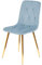 GTM Design Esstisch Stühle - Modern Polster Küchenstühle - Elegant Velours Stühle für Esszimmer und Küche - Pflegeleicht Stuhl 1 Stück - Hellblau - Gold Beine