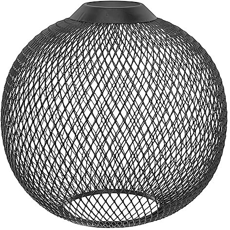 HEMOTON Abat-Jour En Treillis Métallique Style Industriel Moderne Style Rétro Suspension Lampe Décorative Creuse Argentée Abat-Jour Élégant Pour Lampe De Table Fer Forgé Noir